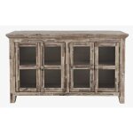 Rustic Shore 4 Door Low Accent Cabinet