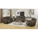Aria Dual-power Reclining Sofa, Saddle Brown - Image 3