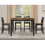 Joplin Solid Wood 24″ Farmhouse Counter Stool, Walnut And Ebony Finish - Image 13