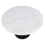 Colvin 5-piece 52″ Round White Marble Dining Set, Black Finish - Image 9