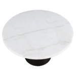 Colvin 5-piece 52″ Round White Marble Dining Set, Black Finish - Image 9