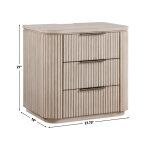 Henry Reeded 3-drawer Nightstand With Usb & Electric Outlets, Tan Finish