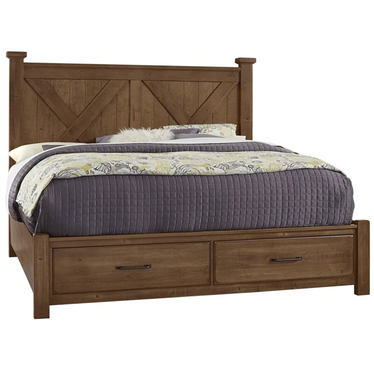 d7480a055be86f84514c10b009792b8d Cool Rustic King X Bed With Footboard Storage - 174-667-066B-502-666 - Image 1