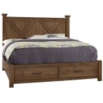 Cool Rustic King X Bed With Footboard Storage