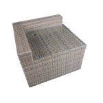 Tamyra Resin Wicker Side Table & Ottoman