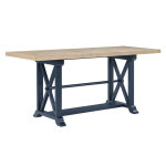 Darcy 64-82″counter Table With 18-inch Leaf, Midnight Blue And Natural Finish - Image 9