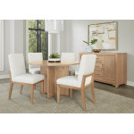 Crafted Cherry Dining by Ben & Erin Napier UPH SIDE CHAIR WHITE FABRIC - Image 7