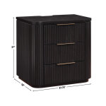 Henry Reeded 3-drawer Nightstand With Usb & Electric Outlets, Espresso Finish
