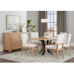 Crafted Cherry Dining by Ben & Erin Napier UPH SIDE CHAIR WHITE FABRIC - Image 5