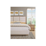Crafted Oak by Ben & Erin Napier Erin's Upholstered Bed - White Fabric - Image 6