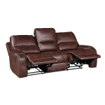 Keily Sofa, Manual Reclining, Drop-down Console, Brown - Image 10