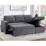 Noah Flippable, Convertible Storage Sleeper Chofa, Gray - Image 5