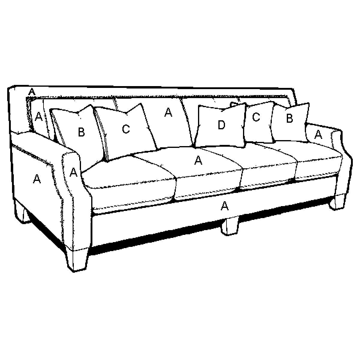 ddc9bdd5cb7b6fcb0fb05c0c2ef499c9 2135 Sofa 101 Four Seat Sofa - 4 seats over 4 backs - Image 1