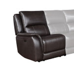 Alexandria Left-arm-facing Leather Recliner With Power Footrest, Chocolate