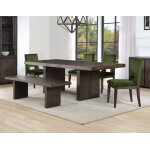 Evan 6-piece 78-96-inch Table Set With Green Velvet Chairs - Image 30