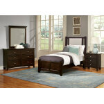 Bonanza TWIN UPHOLSTERED BED 3/3 - LINEN