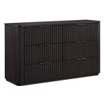 Henry 65″ 6-drawer Reeded Dresser, Espresso Finish - Image 4