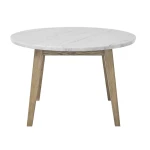 Vida 5-piece 48″ Round White Marble Dining Set - Image 9