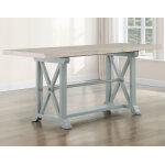 Darcy 5-piece 64-82″counter Set With 18-inch Leaf, Mint Green And Washed Linen Finish - Image 4