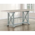 Darcy 5-piece 64-82″counter Set With 18-inch Leaf, Mint Green And Washed Linen Finish - Image 3