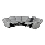 Alexandria Right-arm-facing Leather Recliner With Power Footrest, Stone - Image 8