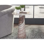 Joni 18″ Round Toronto Brown Marble Accent End Table - Image 2