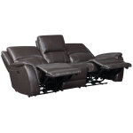 Alexandria Power Leather Reclining Sofa, Chocolate - Image 8