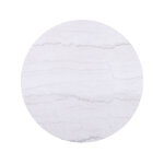 Colvin, 36″ Round White Marble Top Cocktail Table, Castered, Toffee - Image 3