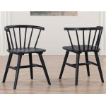 Willow Solid Wood Dining Chair, Black