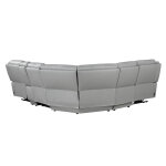 Alexandria Leather 6-piece Power Reclining Set, Stone - Image 8