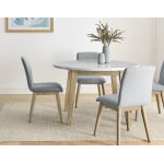 Vida 5-piece 48″ Round White Marble Dining Set - Image 4