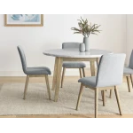 Vida 5-piece 48″ Round White Marble Dining Set - Image 3