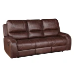 Keily Sofa, Manual Reclining, Drop-down Console, Brown