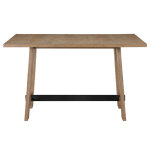 Aubrey 59.5″ Counter Table, Drifwood With Black Stretchers - Image 5