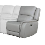 Alexandria Right-arm-facing Leather Recliner With Power Footrest, Stone