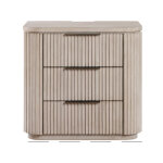 Henry Reeded 3-drawer Nightstand With Usb & Electric Outlets, Tan Finish - Image 9