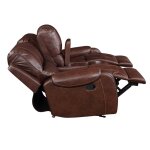 Keily Console Loveseat, Manual Reclining, Glider, Brown - Image 8