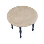 Darcy 42″ Round Dining Table, Midnight Blue And Natural Finish - Image 6