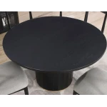 Magnolia Black 5-piece Round Dining Set With Wooden Seat Chair - Image 5