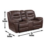 Stetson Manual Reclining Console Loveseat - Image 8