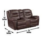 Stetson Manual Reclining Console Loveseat - Image 7