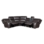Alexandria Armless Leather Reclining Chair With Power Footrest, Chocolate - Image 9