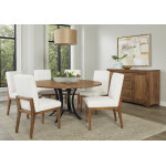 Crafted Cherry Dining by Ben & Erin Napier 60 inch ROUND TABLE w/ Metal Base - Image 4