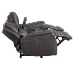 Alexandria Leather Power Reclining Console Loveseat, Chocolate - Image 9