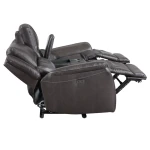 Alexandria Leather Power Reclining Console Loveseat, Chocolate - Image 9