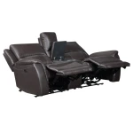 Alexandria Leather Power Reclining Console Loveseat, Chocolate - Image 7