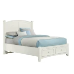 Bonanza Queen Poster Storage Bed - White Finish - BB29-557-050B-502-555