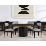 Magnolia 52-inch Round 5-piece Dining Set, Black - Image 7