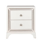 Cassie Illuminating Glam Nightstand, Shimmering Pearl Finish - Image 7