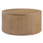 Colvin, 36″ Round Cocktail Table, Castered, Toffee - Image 4